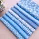 thumbnail image 1 of 7pcs Blue Cotton 9.84*9.84in(25*25cm) Sewing Small Cloth Head DIY Handmade Doll Clothes Patchwork Doll Quilt Handmade Cotton, 1 of 4