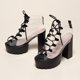 thumbnail image 3 of Sandalias de boca Pez, Sandalia Botas gruesas Mujeres transparentes Correa de PVC Tacón con cordones Sandalias de plataforma para mujer JM, 3 of 7