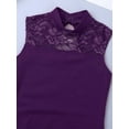 thumbnail image 4 of iEFiEL Girls Sleeveless Lace Back Ballet Dance Gymnastics Leotard Purple 11-12, 4 of 7