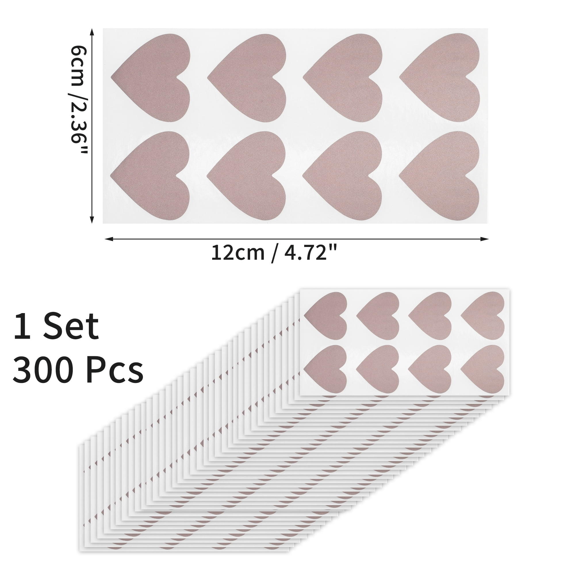 Unique Bargains 300Pcs Surprise Wedding Scratch Stickers 1.1" x 0.98" Rose Gold Tone