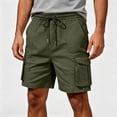 thumbnail image 4 of Tumotour Summer Cargo Shorts For Men'S Solid Color Pocket Drawstring Bermuda Shorts Elastic Waistband Straight-Leg Shorts, 4 of 6