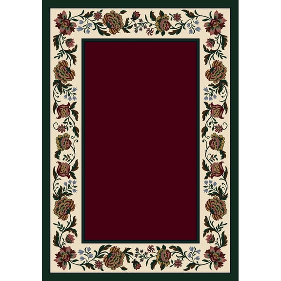 Milliken Signature Area Rug PENELOPE GARNET Penelope Garnet Solid Bordered 5' 4" x 7' 8" Rectangle