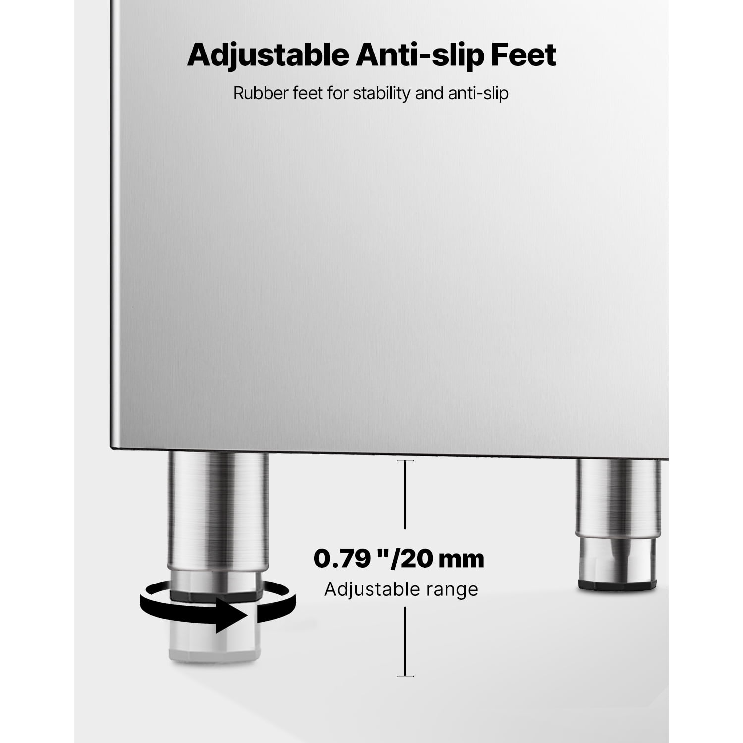 KFFKFF Commercial Ice Storage Bin, 250 lbs Capacity, Stainless Steel Ice Bin with Adjustable Non-slip Rubber Feet, Ideal for Restaurants, Hotels, and Beverage Shops