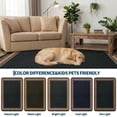 thumbnail image 3 of HIWEAVER Black 8' x 10' Scalloped-edge Easy Jute Area Rug for Living Room Modern Bordered Indoor Outdoor Neutral Carpet for Patios Non Slip Washable Throw Mat for Home Decor, 3 of 6