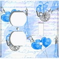 thumbnail image 4 of Metal Light Switch Plate Cover Romantic Paris  Eiffel Tower Letter Bicycle Blue PRS012, 4 of 13