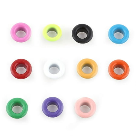 

OTVIAP 5 Colors 100Sets 5mm Metallic Scrapbooking Eyelets Buckle Leather Craft Apparel Accessory New Eyelets Scrapbooking Eyelets