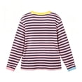 thumbnail image 5 of FSYBOA Girls Long Sleeve Shirts Size 10, Fall Casual Crew Neck Striped Kids Pullover Tops, 5 of 8