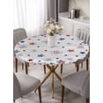 thumbnail image 5 of Round Fitted Tablecloth with Elastic Edge Patriotic Star on Wood Board Table Cloth for 45"-52" Circle Tables,Waterproof Oil-Proof Table Cover for Outdoor Picnic Party Events,Independence Day USA Flag, 5 of 6