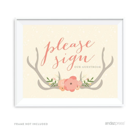 Sign Our Guestbook Woodland Deer Wedding Party Signs