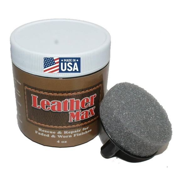 Furniture Leather Max Leather Refinish and Restorer 4 Oz Jar (Leather Repair) (Leather Restore) (Vinyl Repair) (Dark Brown)