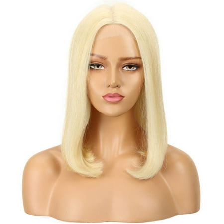 Noble Short Lace Front Human Hair Wigs Honey Blonde 613 Human Hair Lace Frontal Wig Brazilian Hair Bob
