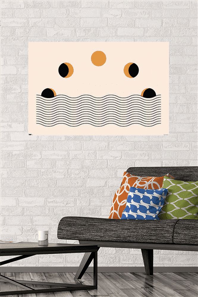 Abstract Moon Phases Wall Poster, 22.375" x 34"