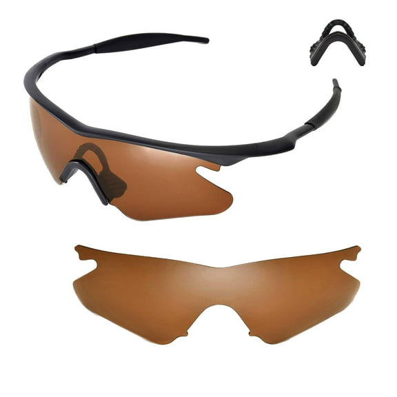 Walleva Brown Polarized Lenses And Black Nosepad For Oakley M Frame Heater Sunglasses