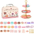 thumbnail image 2 of DEBGFS 36Pcs Toy Tea Set Funny Afternoon Tea Set Toy Interactive Pretend Play Tea Party Set Learning Role Play Funny Dessert Food Ki, 2 of 11