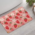 thumbnail image 2 of Strawberry Plants Fruit Flower Heart Bathroom Rugs Mat,Non Slip Microfiber Bathroom Rug,Rubber Backing,Soft Bathroom Mats for Bathroom Floor,Tub and Shower,17x27in(43x68cm), 2 of 5