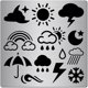 thumbnail image 1 of Plantilla de metal de 6,3 pulgadas para el clima, con diseño de arcoíris, luna, estrella, lluvia, gotas, nubes, copos de nieve, reutilizable, para pintar en acero inoxidable., 1 of 9