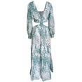 thumbnail image 3 of CHOK Robe Bohème d'Été pour Femmes, Robe Maxi Décontractée Grande Taille, Couleur Unie, Col en V, Robes Soleil, Dentelle à Franges, Longue Robe, 3 of 5
