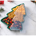 thumbnail image 4 of Christmas Snack Serving Tray, Tree Shaped Plastic Divided Appetizer Tray Compartments Food Tray for Dried Fruits Candy Nuts Treats Snack Organizer Xmas Party Green, 4 of 5