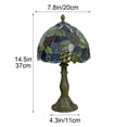 thumbnail image 4 of Tiffany Style Table Lamp,14.5" High Blossoming Antique Stained Glass Lamp for Bedside Living Room Office Decor Home Included LED Bulb, 4 of 5