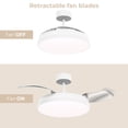 thumbnail image 3 of Loft 41in 3-Blade Smart Fandelier Semi-Flush Mount 2700K-6000K CCT Tunable Range LED Light Kit with Remote Control in White Works with iOS or Android App, 3 of 10