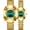 Gold Green, variant on Luxury Couple Watches for Men Women Stainless Steel Dress Quartz Watch Set Waterproof His and Hers Analog Wrist Watches with Diamond Dial, Date Display, Luminous Hands