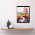 thumbnail image 2 of Modern Colourful Country Landscape Oil Painting Cottage Beside Stream Art Print Framed Poster Wall Decor 12x16 inch, 2 of 5