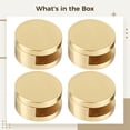 thumbnail image 5 of Glass Mirror Clips 4 Pack, Brushed Gold Copper Wall Mount Mirror Holders, Heavy Duty Mirror Brackets with Decorative Cover, Modern Round Design for Bathroom Vanity, 5 of 5