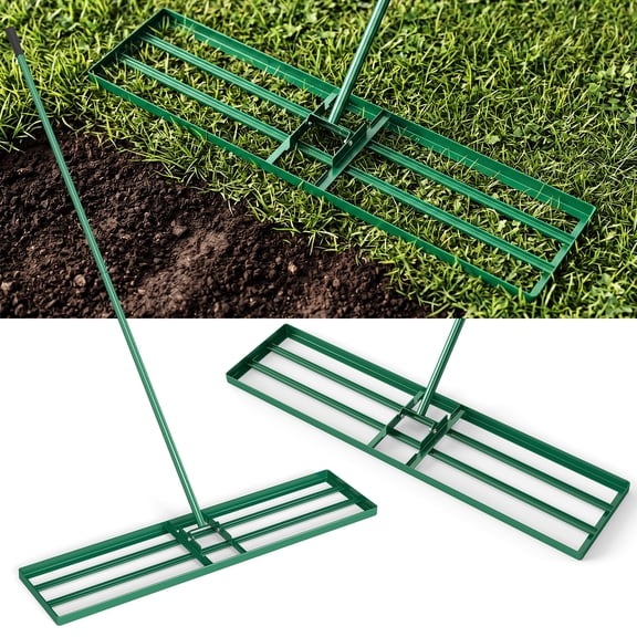 Costway Lawn Leveling Rake 42'' x 10'' Heavy Duty Level Lawn Tool for Garden Backyard/Lawn Green