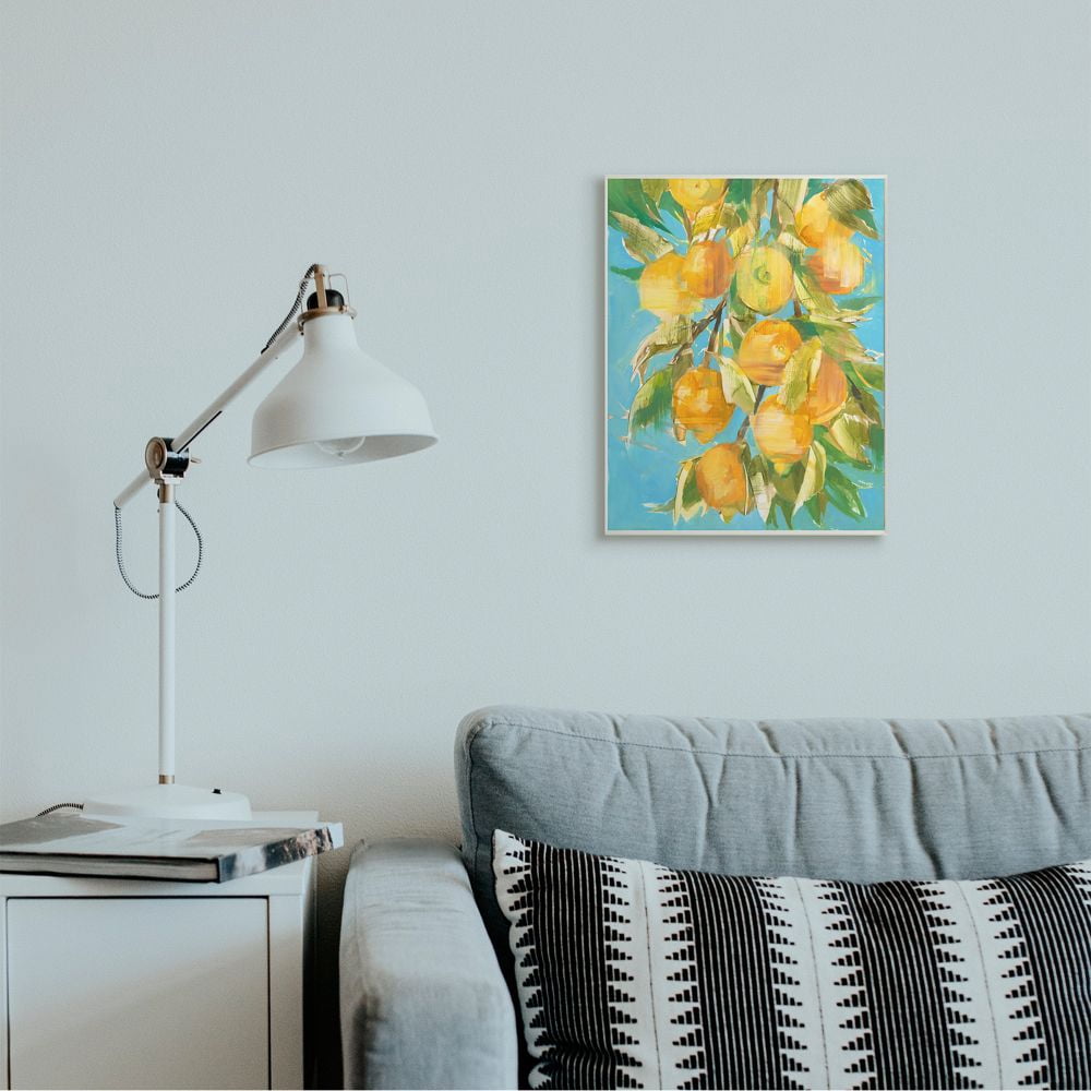 Stupell Industries Ripe Lemon Tree Distortion Yellow Blue Green Wall Plaque Design by Third and Wall
