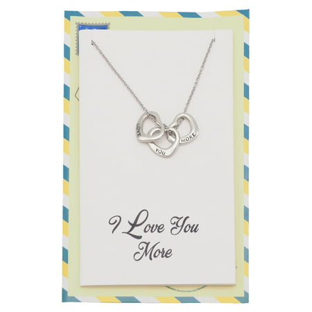 Quan Jewelry I Love You More Heart Necklace, Granddaughter, Best Friend, Girlfriend Gifts and Greeting