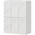 thumbnail image 1 of Garde-robe Portable Pliable Blanche - 8 Compartiments, 2 Tringles, Rangement Gain de Place pour Chambre, Salon et Entrée, 1 of 7