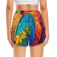 thumbnail image 2 of Lsque Vibrant Parrot Splash Art Printed Women's Running Shorts with Liner Pockets,Elastic Quick Dry Workout Athletic Gym Yoga Shorts,Womens High Waist Shorts-XX-Large, 2 of 9