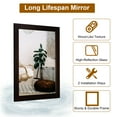 thumbnail image 5 of 11.8x15.7in Wood-like Frame Rectangle Decorative Hanging Mirror, Wall Mount Mirror for Bathroom Bedroom Living Room, White, 5 of 5