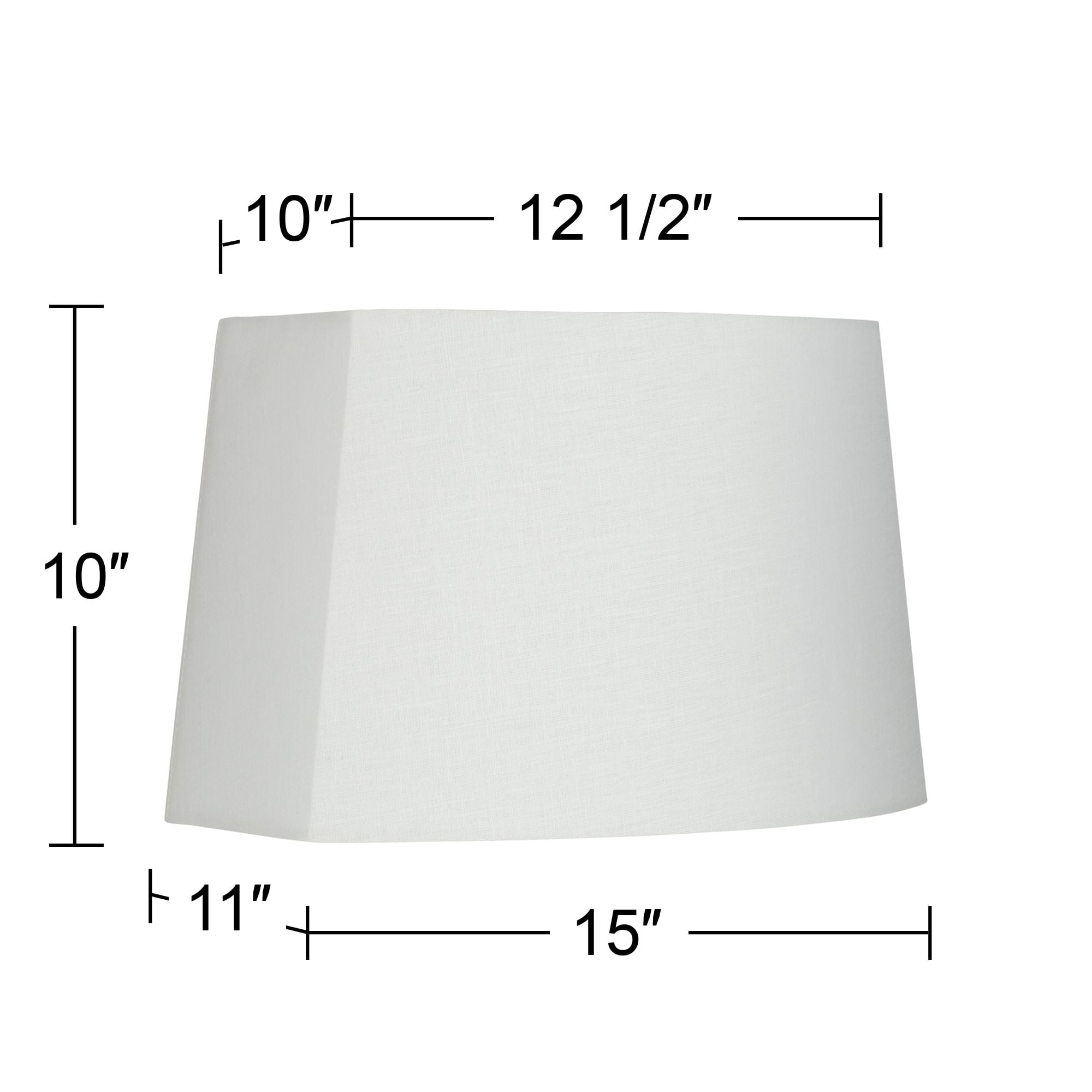 Springcrest Set of 2 Oval Lamp Shades White Medium 12.5" Wide x 10" Deep at Top 15" Wide x 11" Deep at Bottom 10" High Spider Harp Finial