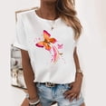 thumbnail image 2 of Blusa holgada de manga corta con cuello redondo y estampado a la moda para mujer Pompotops hfajkhk130251, 2 of 8