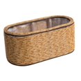 thumbnail image 4 of Imitation Rattan Flower Basket Room Decoration Decorative Planter Desktop Flower oval brown, 4 of 9