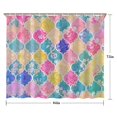 thumbnail image 5 of Multi Color Floral Checkered Pattern Shower Curtain 84"x72" ,Bathroom Decorative Shower Curtains Set with 12 Hooks,Modern Waterproof Washable Shower Curtain, 5 of 6