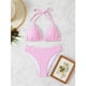 thumbnail image 4 of Tankini para mujer, bikini liso sin espalda, de dos piezas, estilo vendaje, para playa, dos piezas, tankini, 2 piezas, 4 of 4