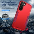 thumbnail image 5 of Jiahe Cover For Samsung Galaxy S22 6.6 inch Case,Slim Shockproof Soft TPU Bumper Hard PC Back Dual Layer Protection Cover,Support Wireless Charging,Red, 5 of 7