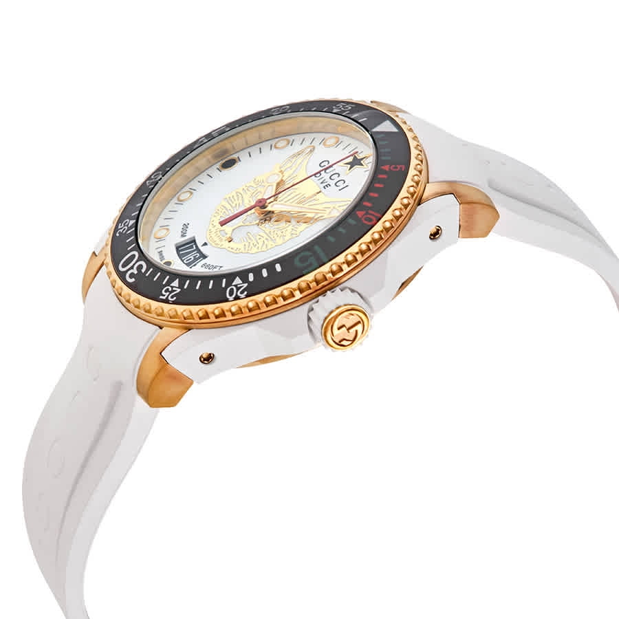 Gucci Dive Quartz White Dial Ladies 