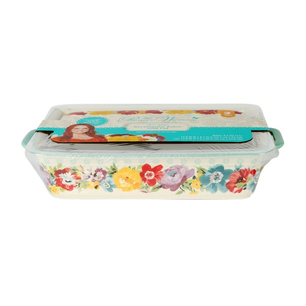 The Pioneer Woman Ceramic 9x13 Baker with Lid, Sweet Romance