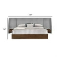 thumbnail image 5 of Nie Queen Bed- Gray Upholstered Wide Wall Headboard- Walnut Brown Wood, 5 of 6