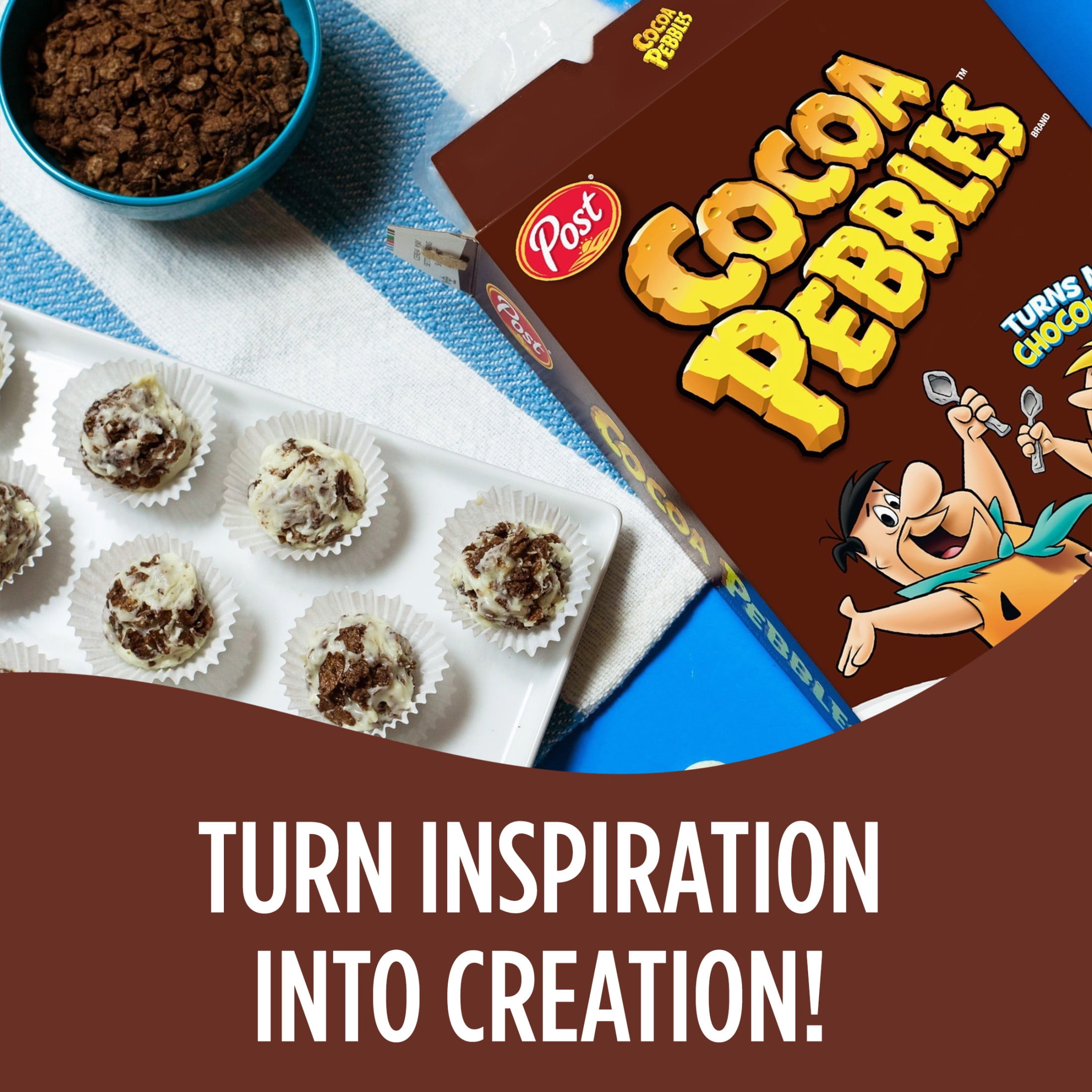 (10 pack) Post Cocoa PEBBLES Breakfast Cereal, Gluten Free & Chocolatey, Mega Size Box, 27.5 oz