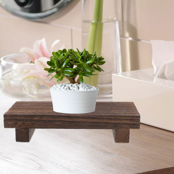 Pretyzoom counter stand Wooden Pedestal Stand Coffee Wood Soap Dish Holder for Bathroom Accessories 1Pack