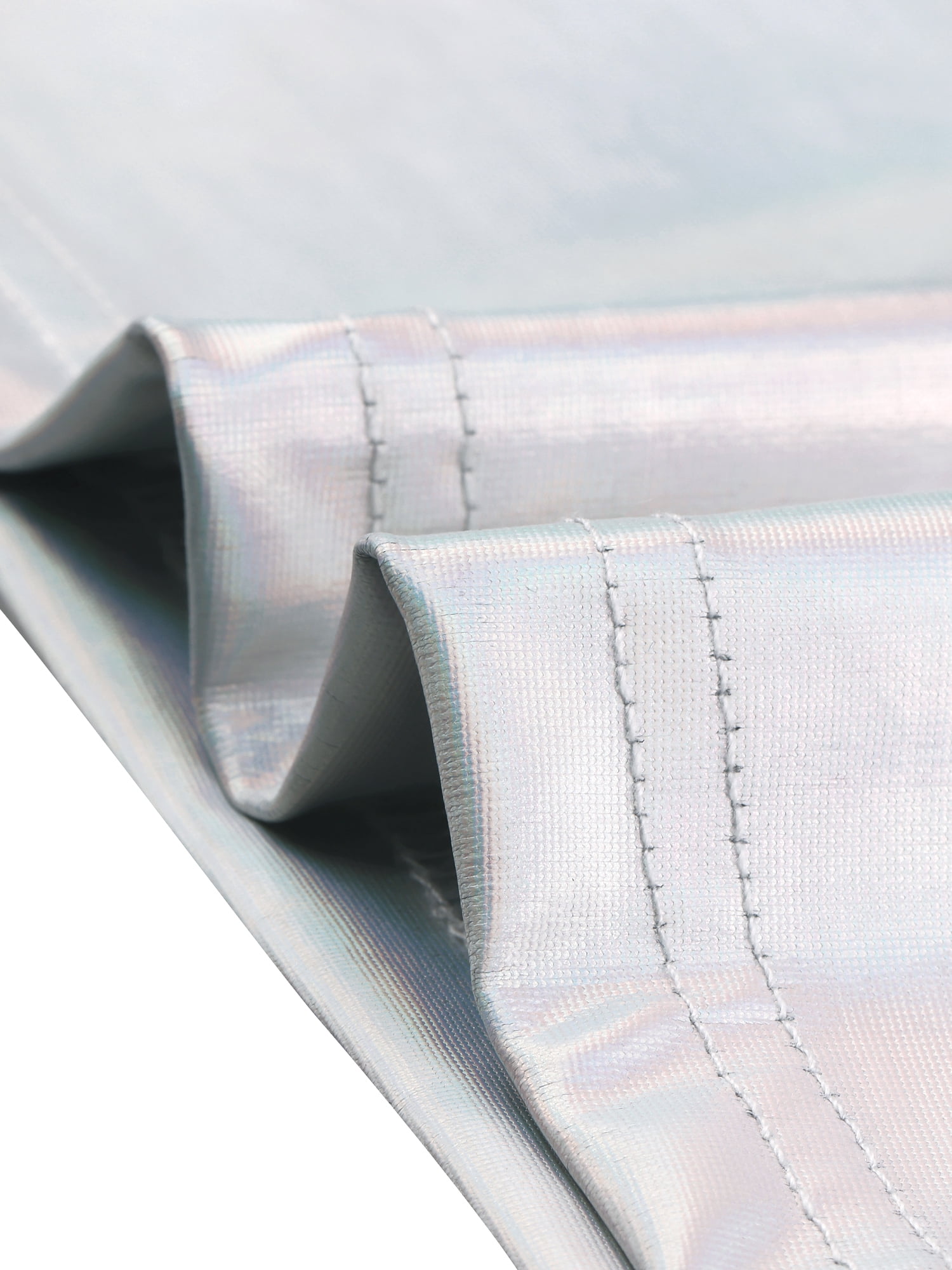 DARING DIVA Women's Metallic Crop Shiny Holographic Top S Silver Holographic