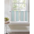thumbnail image 3 of Half Window Curtains 24 Inches Long, Aqua Gray Stripes Window Treatment Curtain Drapes, Minimalist Gradient Lines Aesthetic Short Curtains Tiers for Kitchen Over Sink, 27.5"x24", 2 Panels, 3 of 7