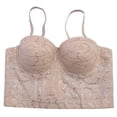 thumbnail image 5 of Ahabrexf Women's Lace Underwear Solid Color Fishb1 Lace with Steel Boning and Chest Pad Suspender Top Round Neck for Women, 5 of 8