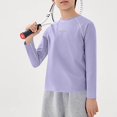 thumbnail image 5 of Babcutegg Long Sleeve Breathable Cotton T-Shirt for Kids – Unisex Casual Base Layer Top for Sports, Everyday Wear, and Layering Purple Size 4-5, 5 of 10