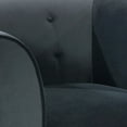 thumbnail image 4 of Benjara Fabric Upholstered Wooden Chair with Tufted back and Rolled Arms, Gray, 4 of 5