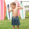thumbnail image 4 of FORMRS Boys Swim Trunks Quick Dry Mesh Lining Beach Boardshorts, Sizes XS-XL, Green Jellyfish Pattern, 4 of 7